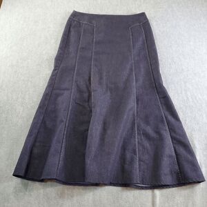 New York & Company Skirt Womens 8 Blue Denim A-Line Stretch High Waist Back Zip